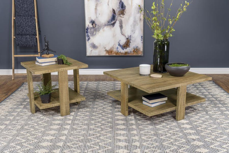 Dawn Round Coffee and End Table Set Mango Brown