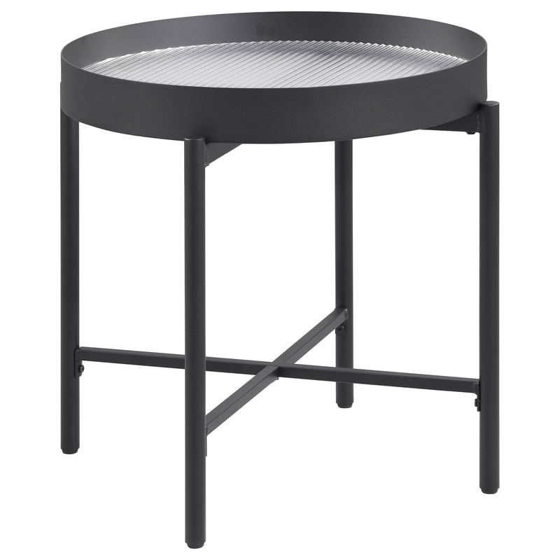 Ozella Round Coffee and End Table Set Sandy