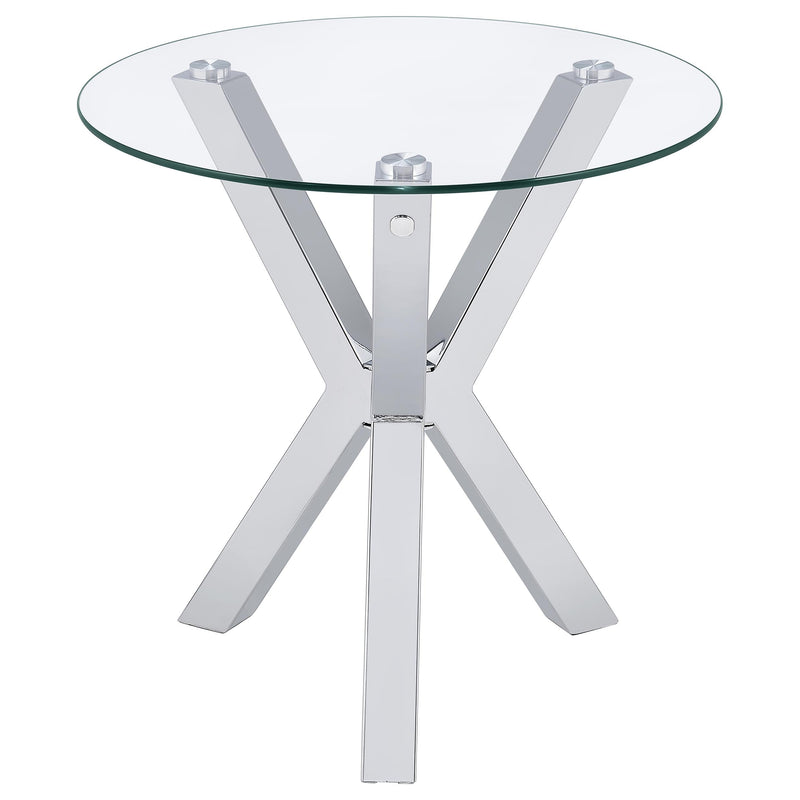 Kenzie Round Coffee and End Table Set Chrome