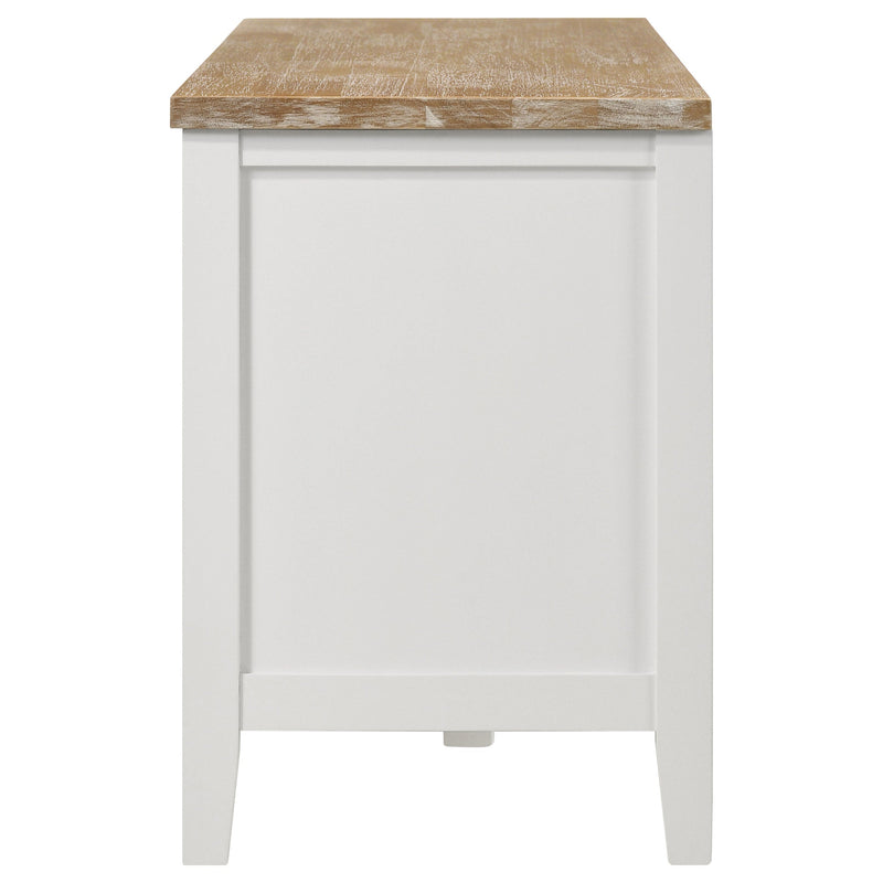 Hollis 2-door Wood 67-inch TV Stand with Drawer Brown and White