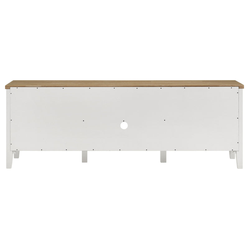 Hollis 2-door Wood 67-inch TV Stand with Drawer Brown and White