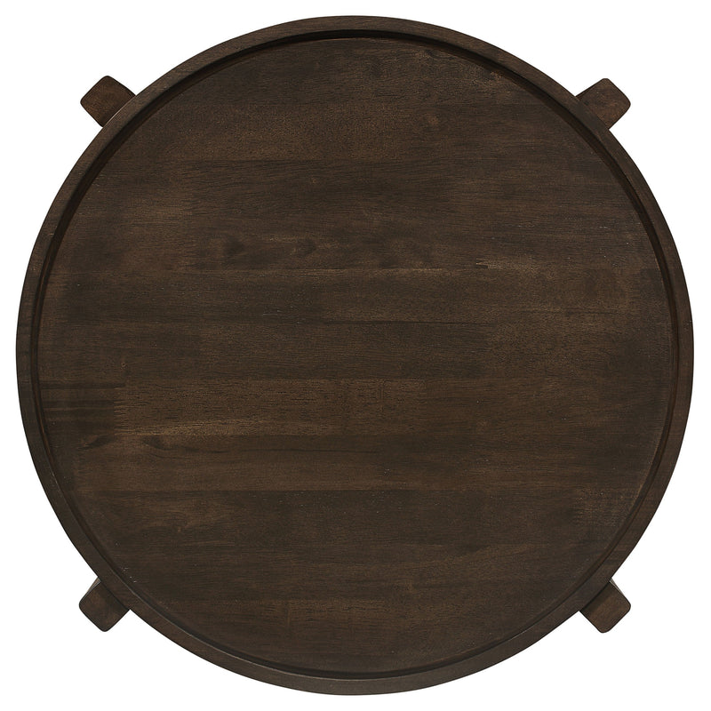 Cota Solid Wood Coffee and End Table Set Dark Brown