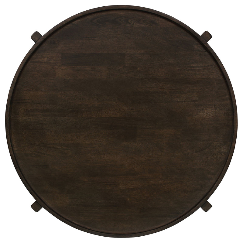 Cota Solid Wood Coffee and End Table Set Dark Brown