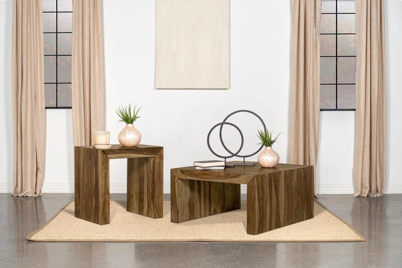 Odilia Solid Wood Coffee and End Table Set Auburn