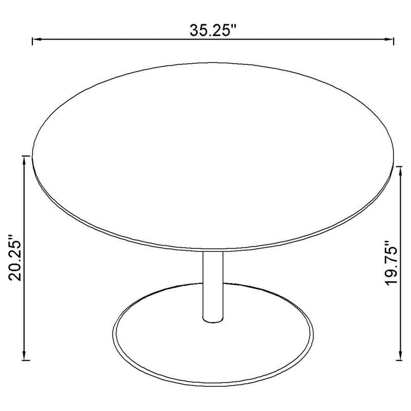 Ganso Round Glass Top Coffee and End Table Set