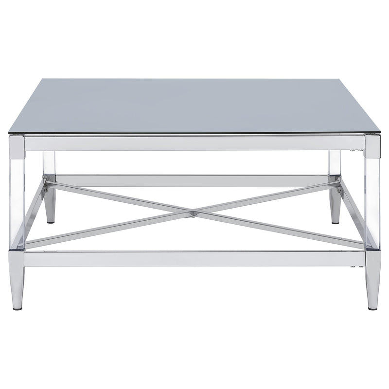 Lindley Square Coffee and End Table Set Chrome