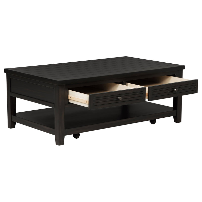 Concord Coffee and End Table Set Distressed Java