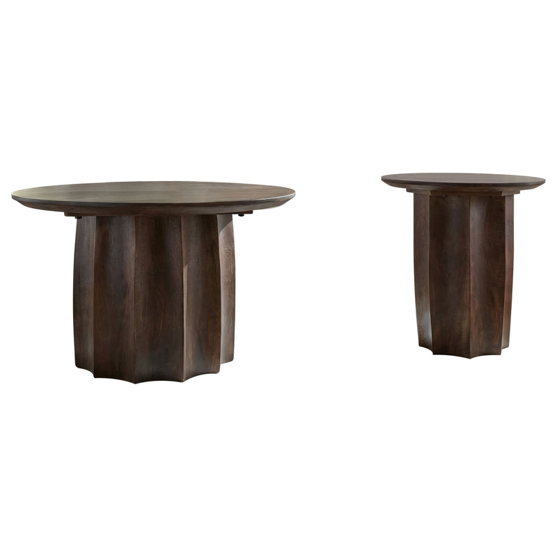 Cayenne 3-piece Solid Mango Wood Coffee Table Set Walnut