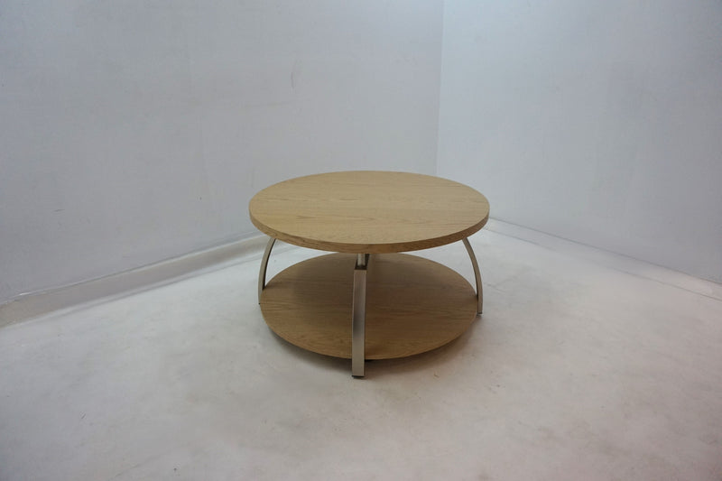 Dacre Round Engineered Wood Top Coffee Table Greige