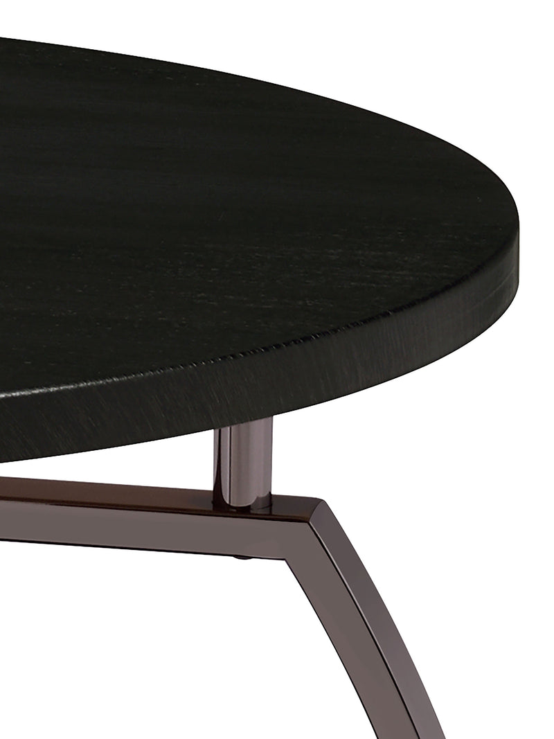 Dacre Round Coffee and End Table Set Dark Charcoal
