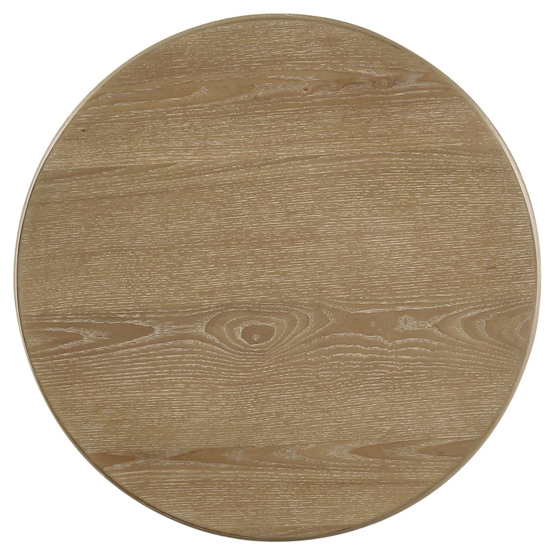 Adina 3-piece Round Coffee Table Set Distressed Light Brown