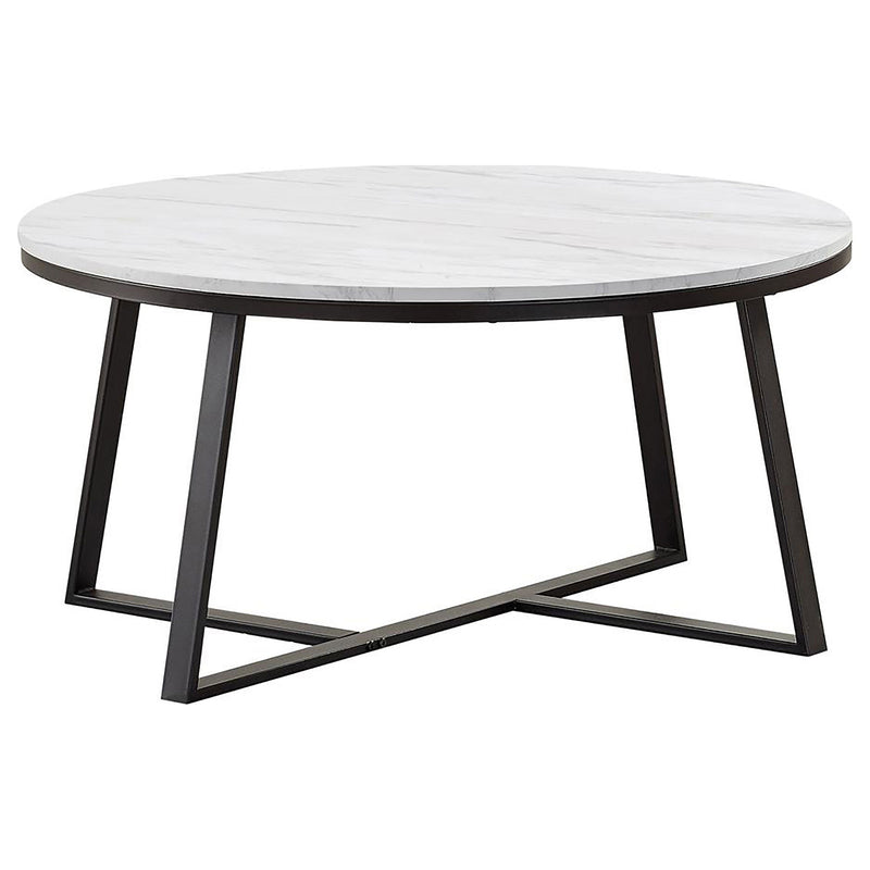 Hugo Coffee and End Table Set Faux Marble