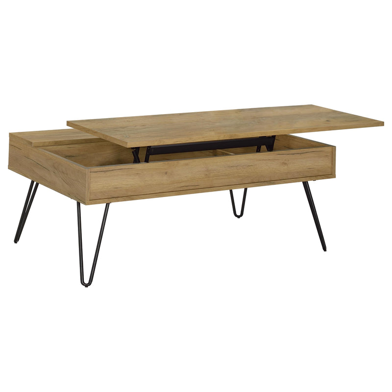 Fanning Lift Top Coffee and End Table Set Golden Oak