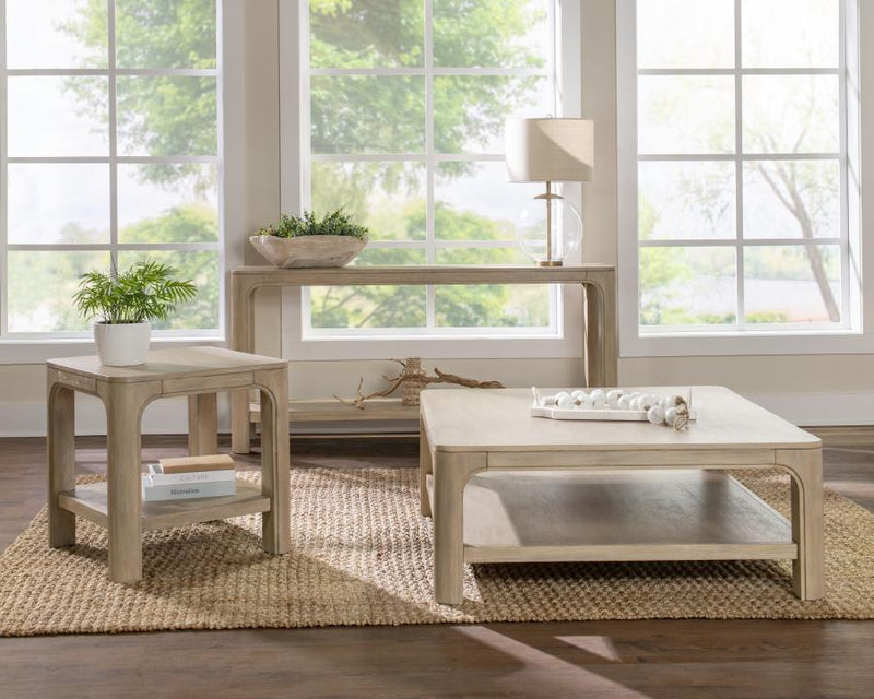 Solano Square Coffee Table Set Weathered Mango