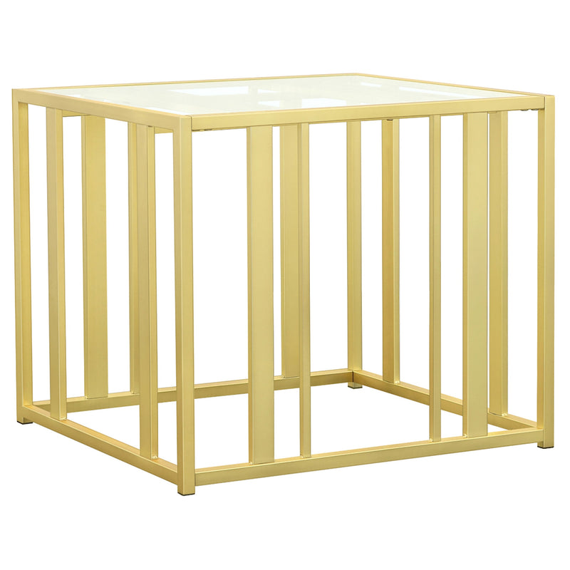 Adri Rectangular Glass Top Side End Table
