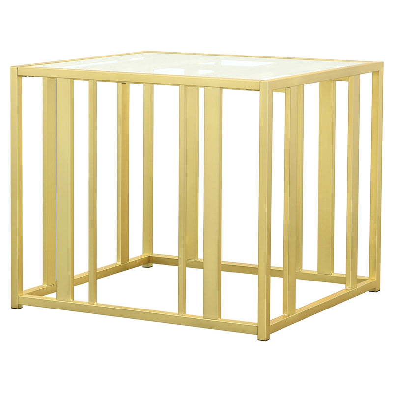 Adri Rectangular Glass Top Side End Table