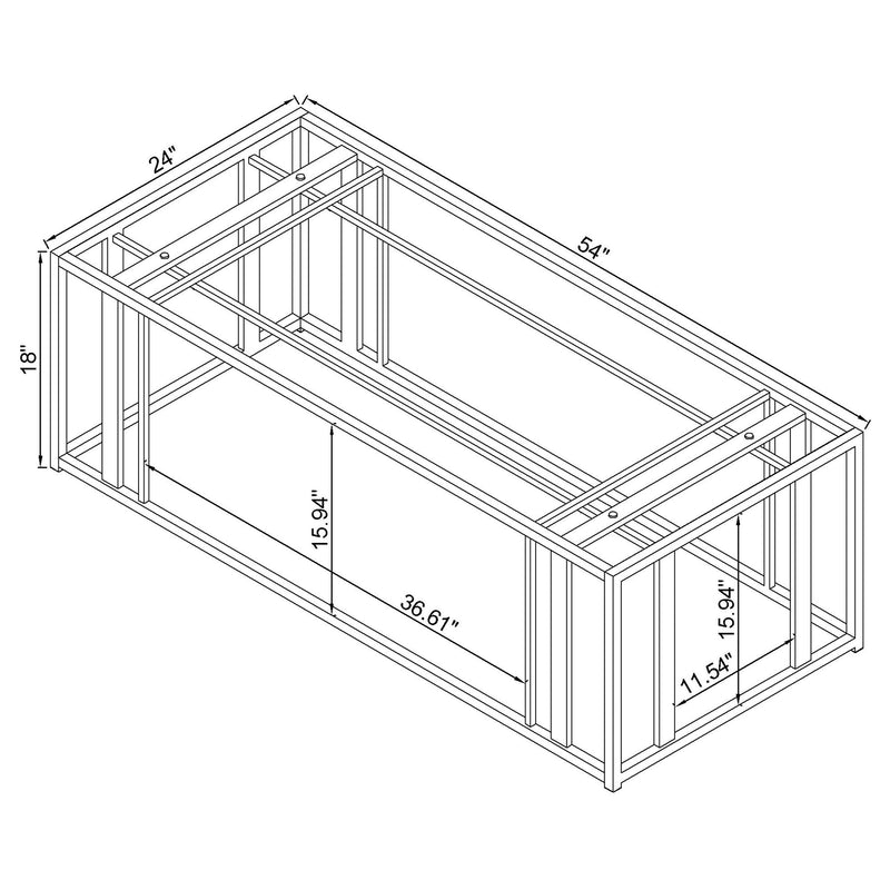 Adri Rectangular Glass Top Coffee Table