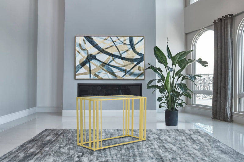 Adri Glass Top Entryway Console Table