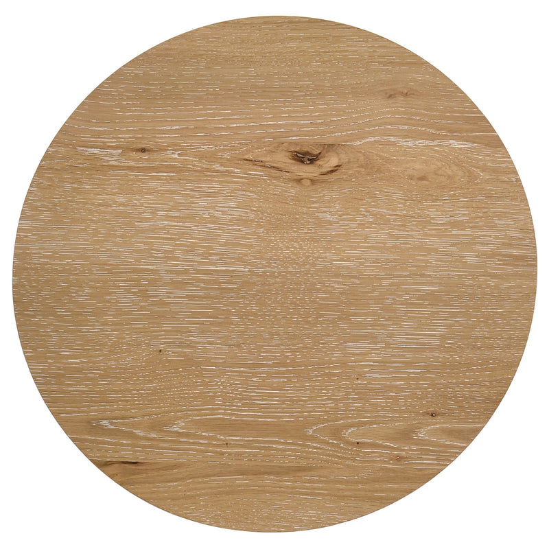 Kessler Round Sculptural Wood End Table Brown