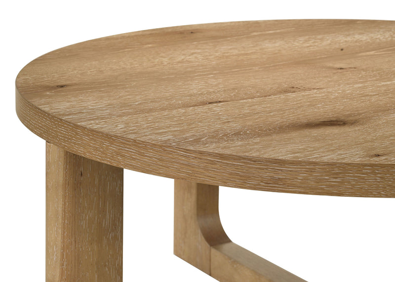 Kessler Round Sculptural Wood End Table Brown