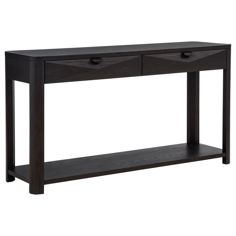 Marcelo Sofa Console Table with 2 Drawers and Shelf Light Elm