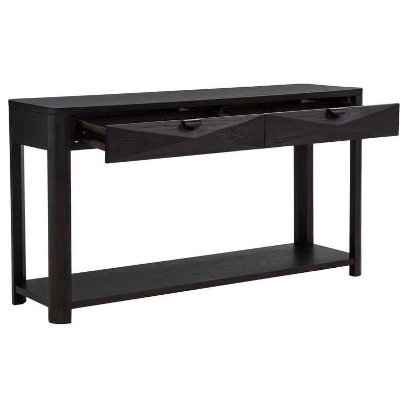 Marcelo Sofa Console Table with 2 Drawers and Shelf Light Elm