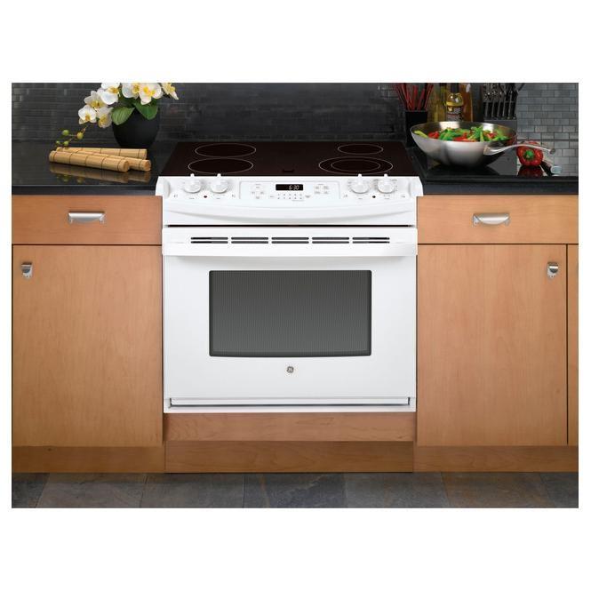 30-inch, Drop-In Electric Range with Ceramic Glass Cooktop (JD630DTWW)