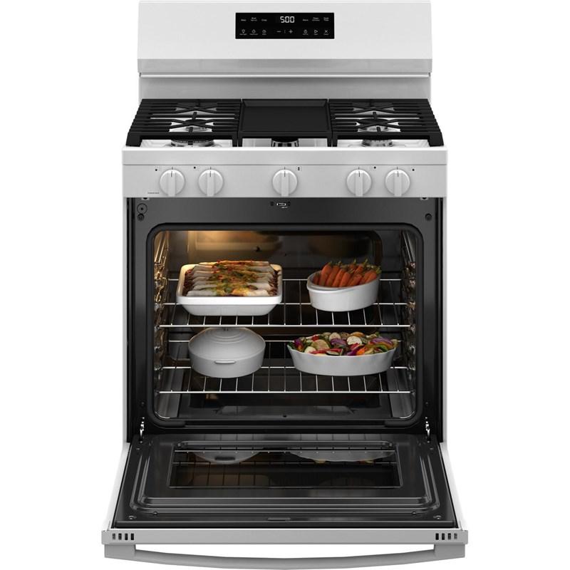 30-inch Freestanding Gas Range with Center Oval Burner (GGF500PVWW)