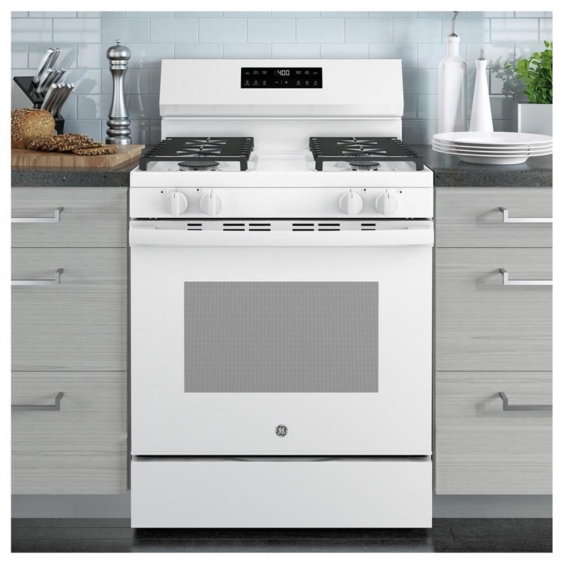 30-inch Freestanding Gas Range with SmartHQª (GGF400PVWW)