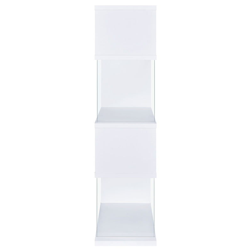 Emelle 63-inch 4-shelf Glass Panel Bookshelf