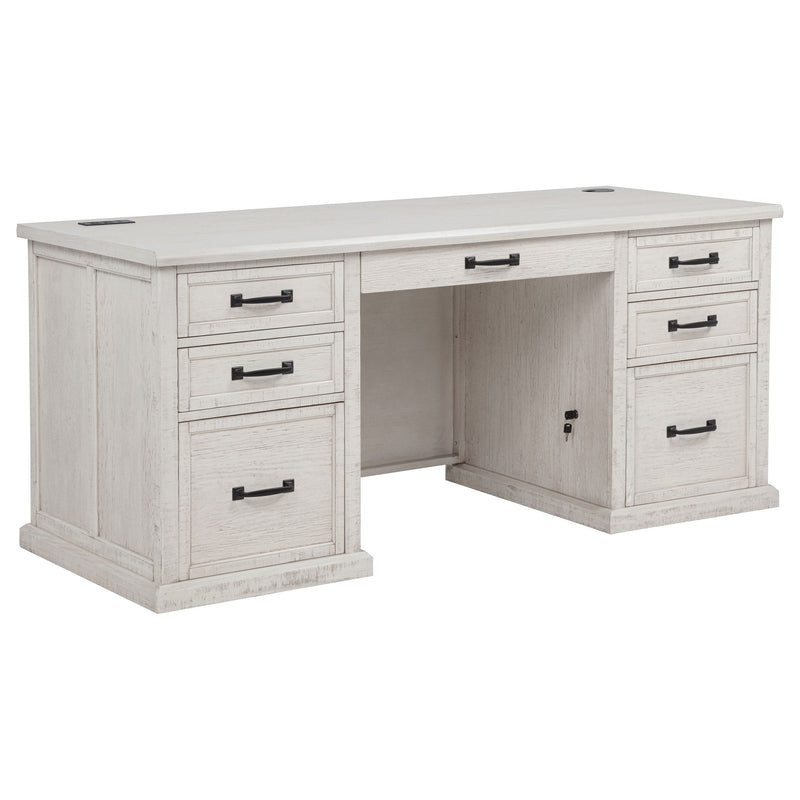 Altidore 68-inch 7-drawer Executive Home Office Desk Distressed Brown