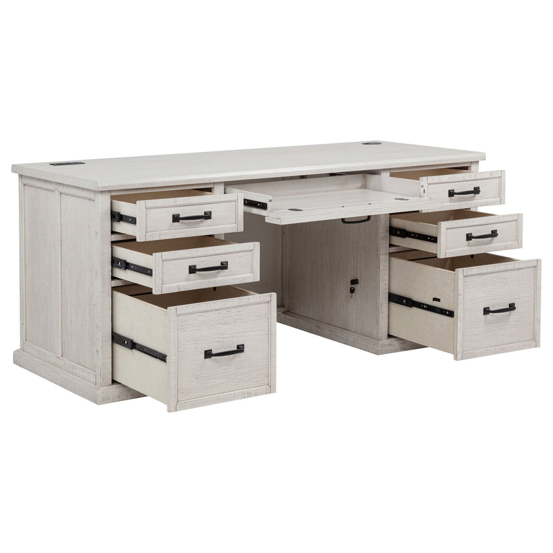 Altidore 68-inch 7-drawer Executive Home Office Desk Distressed Brown