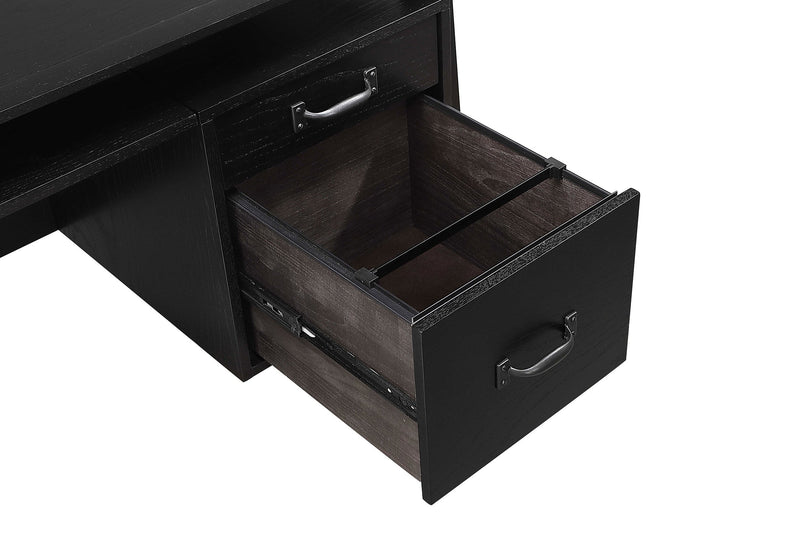Goodson 64-inch 4-Drawer Double Pedestal Computer Desk Black