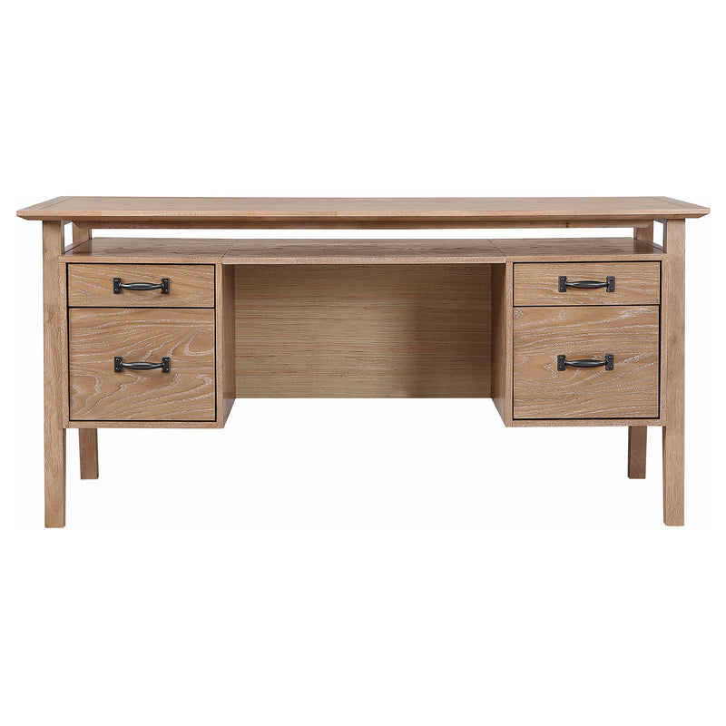 Goodson 64-inch 4-Drawer Double Pedestal Computer Desk Black