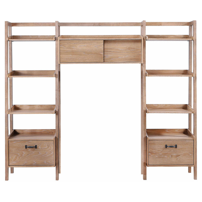 Fabian Bookshelf Bridge with Cubbies Distressed Light Brown