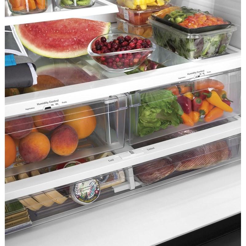36-inch, 21.9 cu.ft. Counter-Depth French 3-Door Refrigerator with Interior Ice Maker (GWE22JYMFS)