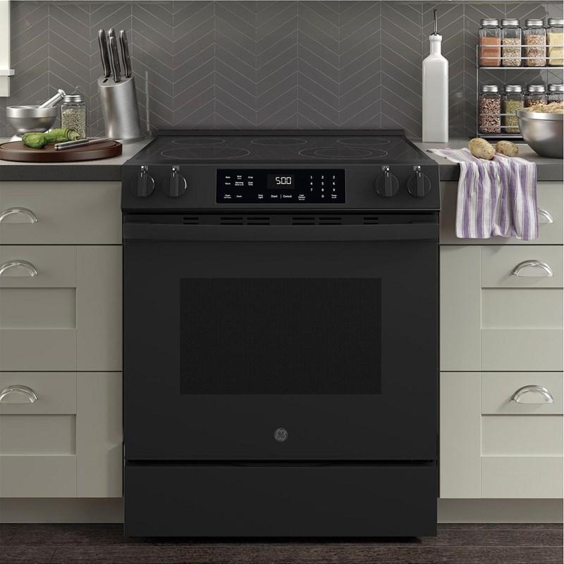 30-inch Slide-in Electric Range with Crisp Mode (GRS500PVBB)