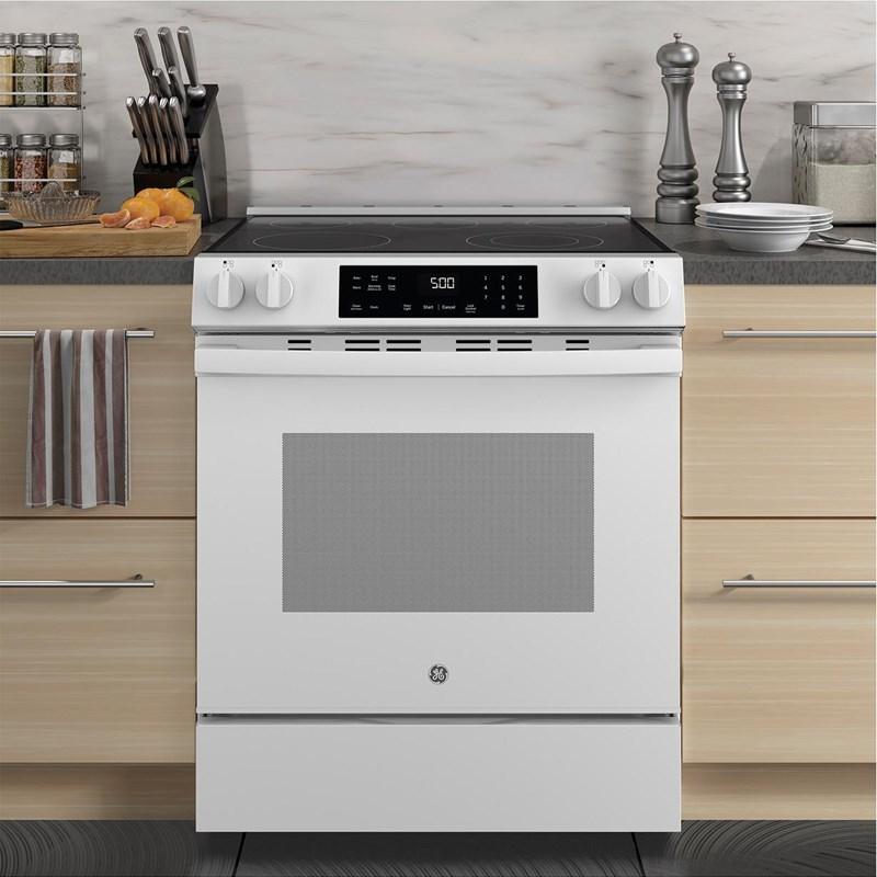 30-inch Slide-in Electric Range with Crisp Mode (GRS500PVWW)