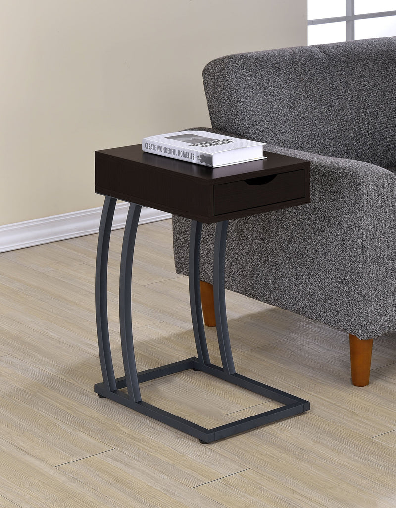 Troy 1-drawer C-Shaped Side Table Power Outlet