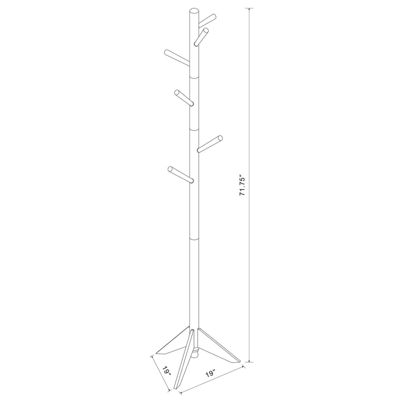 Devlin 6 Hook Freestanding Wood Coat Rack Hat Hanger