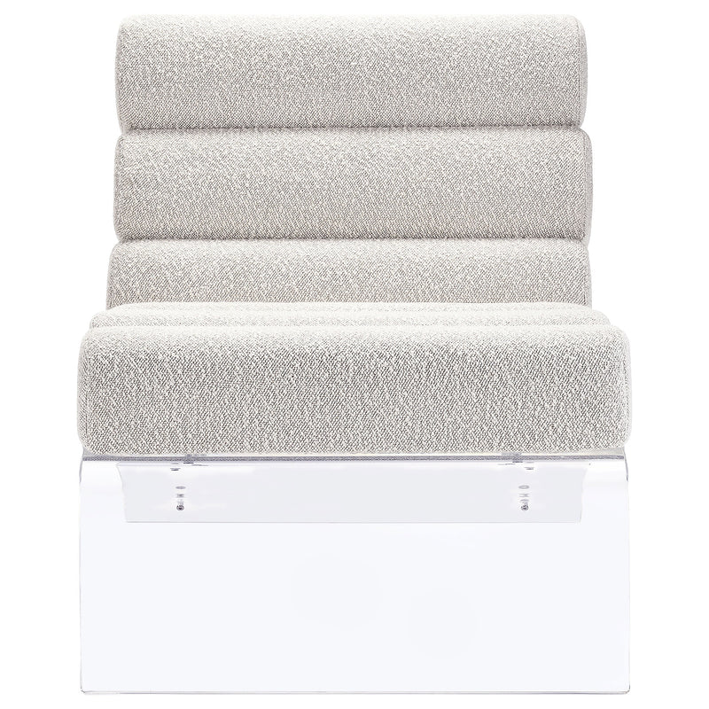 Serreta Boucle Upholstered Armless Acrylic Chair