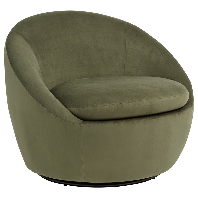 Myernick Velvet Upholstered Swivel Accent Chair Camel