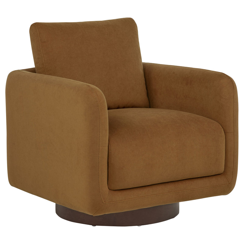 Iris Fabric Upholstered Swivel Accent Chair Ivory