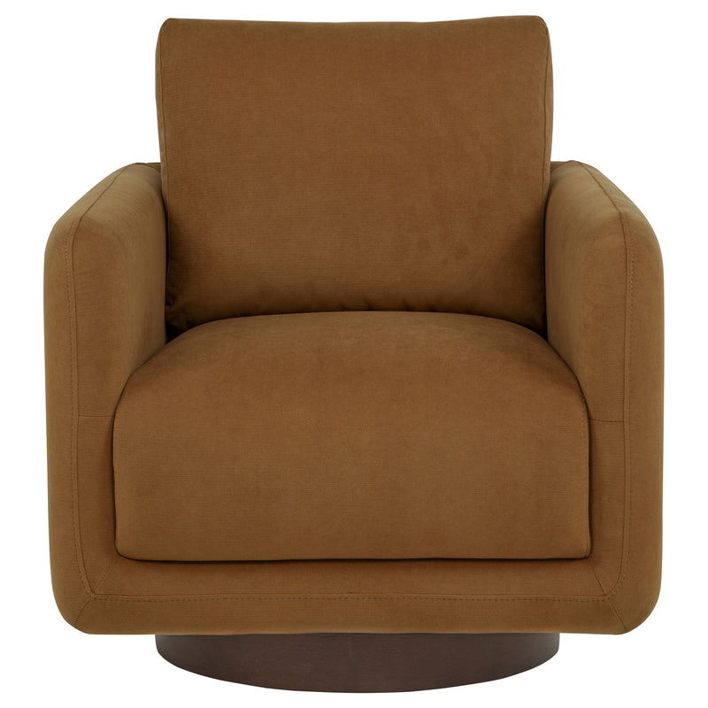 Iris Fabric Upholstered Swivel Accent Chair Ivory