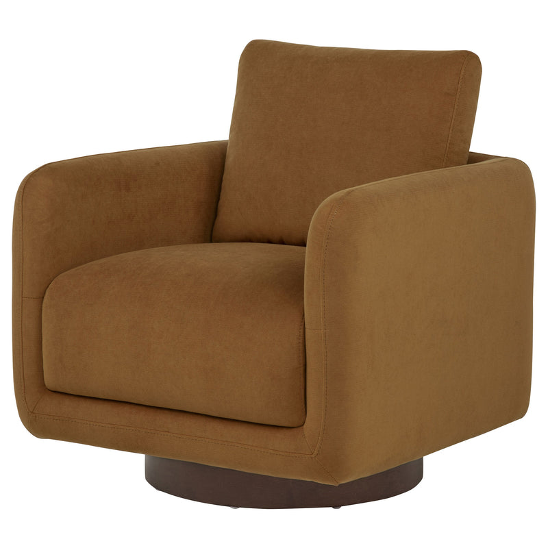 Iris Fabric Upholstered Swivel Accent Chair Ivory