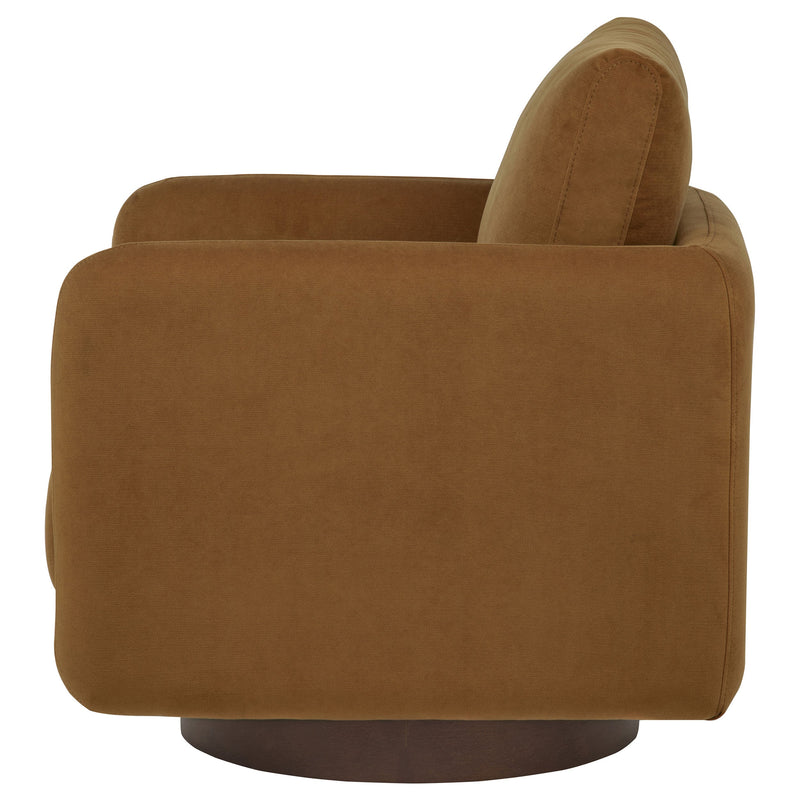Iris Fabric Upholstered Swivel Accent Chair Ivory
