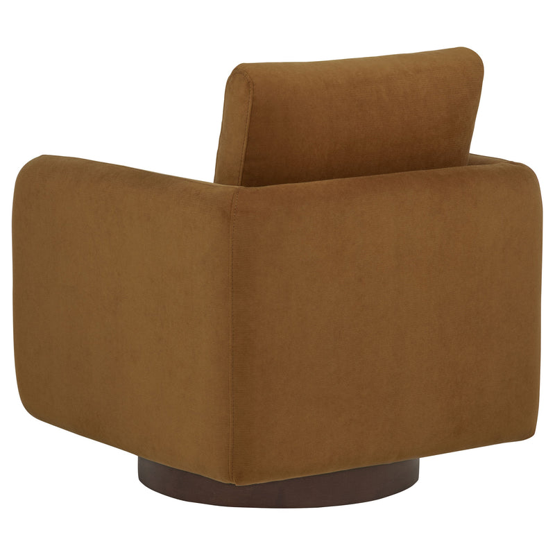Iris Fabric Upholstered Swivel Accent Chair Ivory