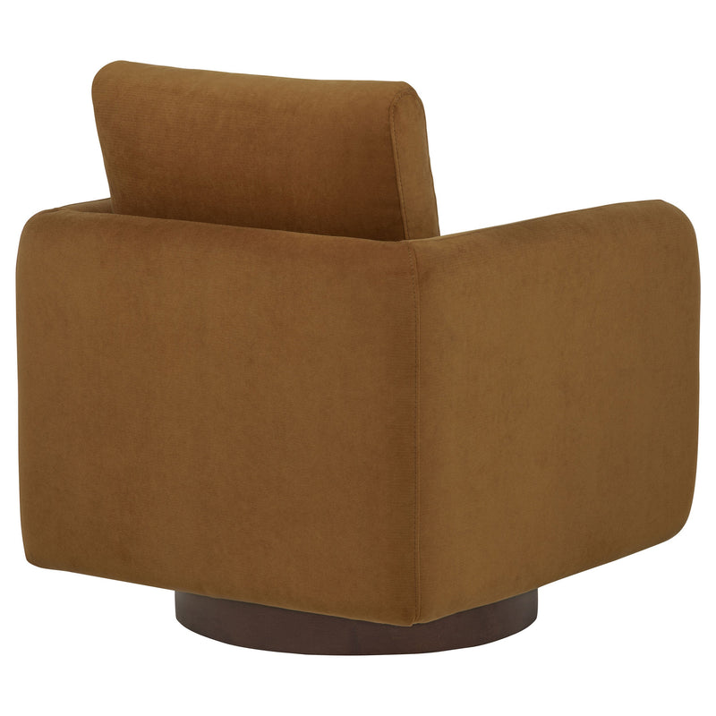 Iris Fabric Upholstered Swivel Accent Chair Ivory