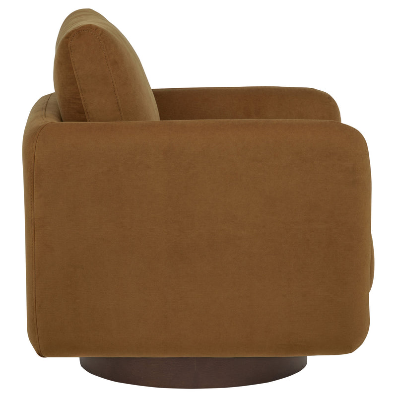 Iris Fabric Upholstered Swivel Accent Chair Ivory