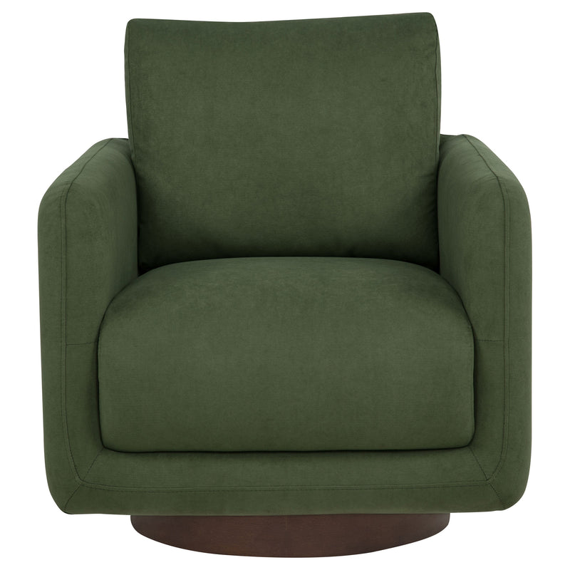 Iris Fabric Upholstered Swivel Accent Chair Ivory